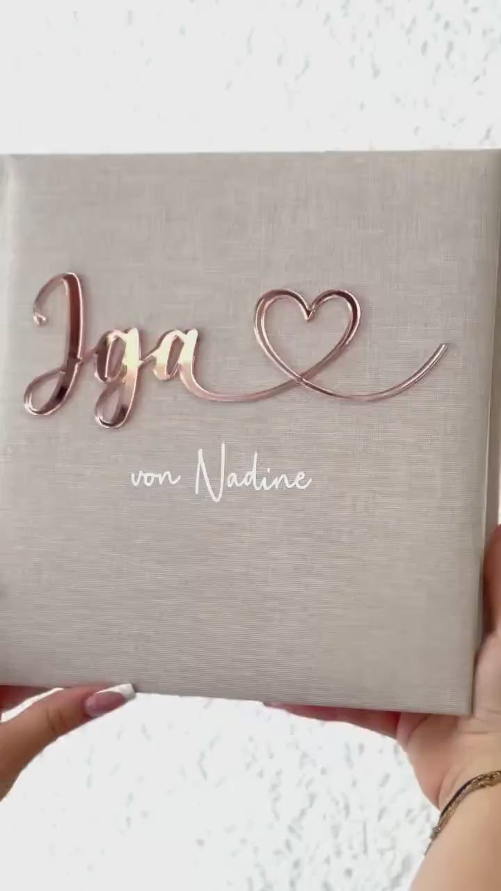 JGA Gästebuch personalisiert | Fotoalbum Junggesellinnenabschied | Acryl Schriftzug mit Herz | Geschenk Team Braut