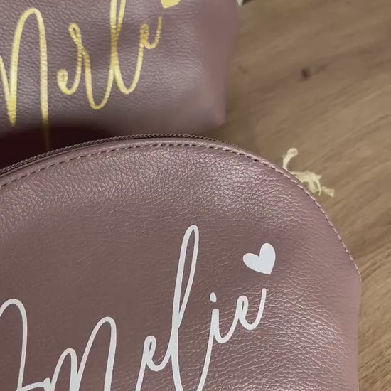 Kosmetiktasche personalisiert Altrosa - Brautjungfer - Trauzeugin - beste Freundin - mama - Kosmetikclutch - Kosmetikbeutel - Muttertag