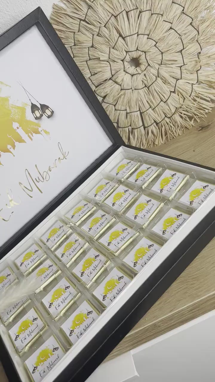 Eid Mubarak Schokobox - iyi bayramlar - urime festa e bajramit - bayram dekoration eid dekoration mit Goldeffekt