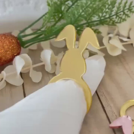 Serviettenring Hase Acryl Ostern, Oster Tischdeko, Serviettenhalter Hase, Osterdeko Tisch, Napkin Ring Bunny, Oster Tischdeko Set