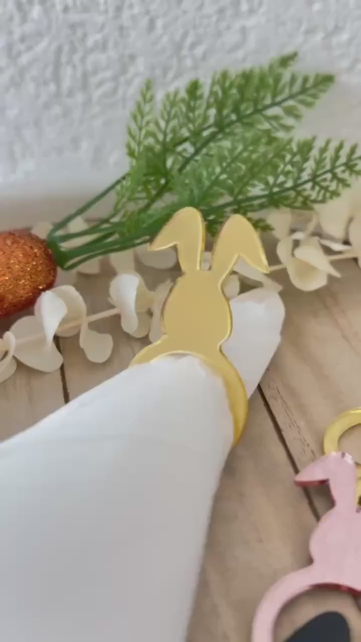Serviettenring Hase Acryl Ostern, Oster Tischdeko, Serviettenhalter Hase, Osterdeko Tisch, Napkin Ring Bunny, Oster Tischdeko Set