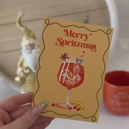 Merry Spritzmas Karte – Weihnachtskarte Aperol Spritz – lustige A6 Karte für Aperol Fans – 350g Papier – Geschenkidee Weihnachten