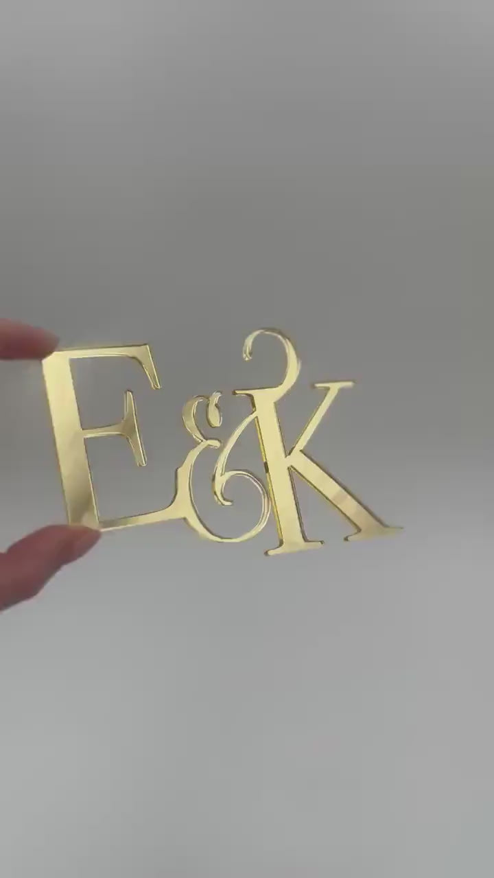 Caketopper Monogram als Aufleger für die Torte - Hochzeitsdeko, Hochzeitstore, Acryl gold, silber, Verlobung, Sözümüz Söz