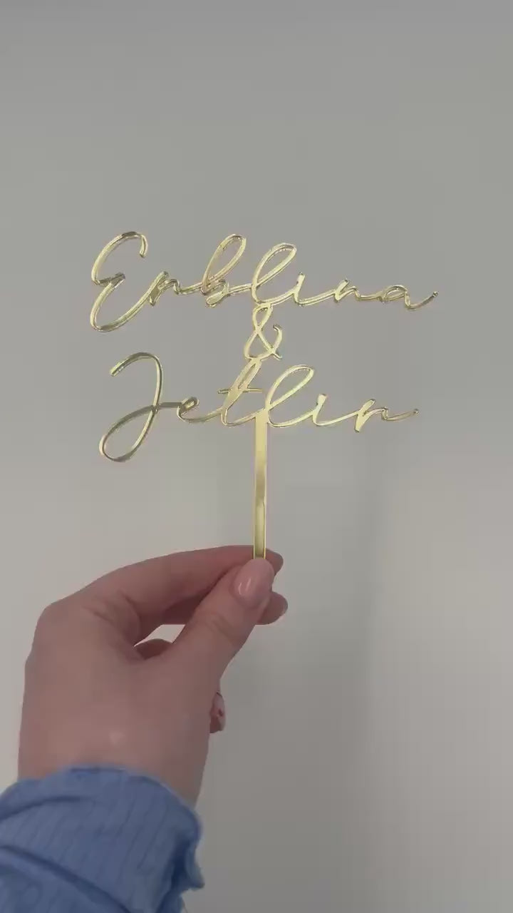 Caketopper Hochzeit personalisiert, luxuriös und minimalistisch, Hochzeitstorte Dekoration, Verlobung, Sözümüz Söz, Nikah, Standesamtdeko