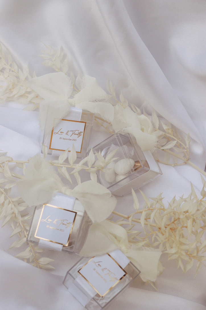 Gastgeschenk Mandelbox mit Gold oder Silberveredelung