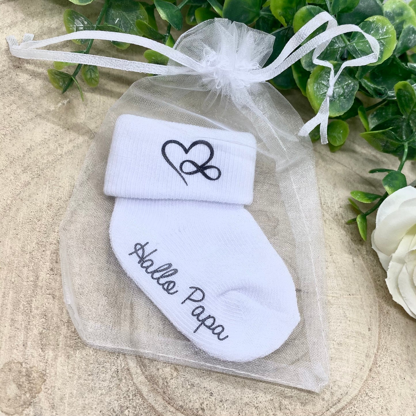Babysocke / Schwangerschaft verkünden // Überraschung // Du wirst Oma // Du wirst Papa etc.. // Personalisierung // Nachwuchs