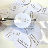 Personalisierte Etiketten mit Metallic Veredelung in gold oder silber
