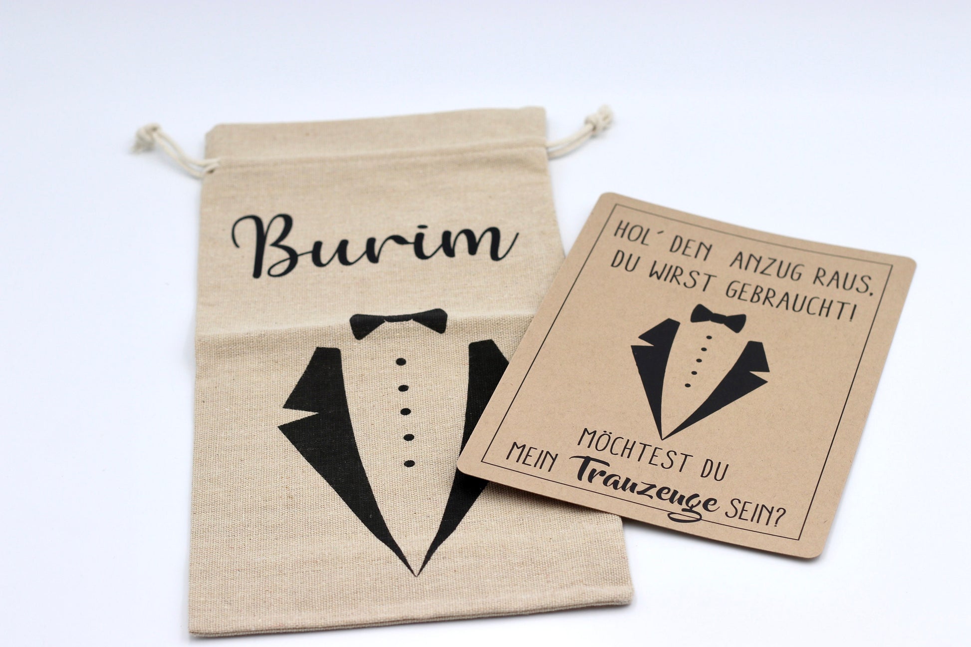 Trauzeuge Geschenk - Flaschenbeutel personalisiert Weinbeutel mit Name - Trauzeugen Fragen - Männer Geschenk