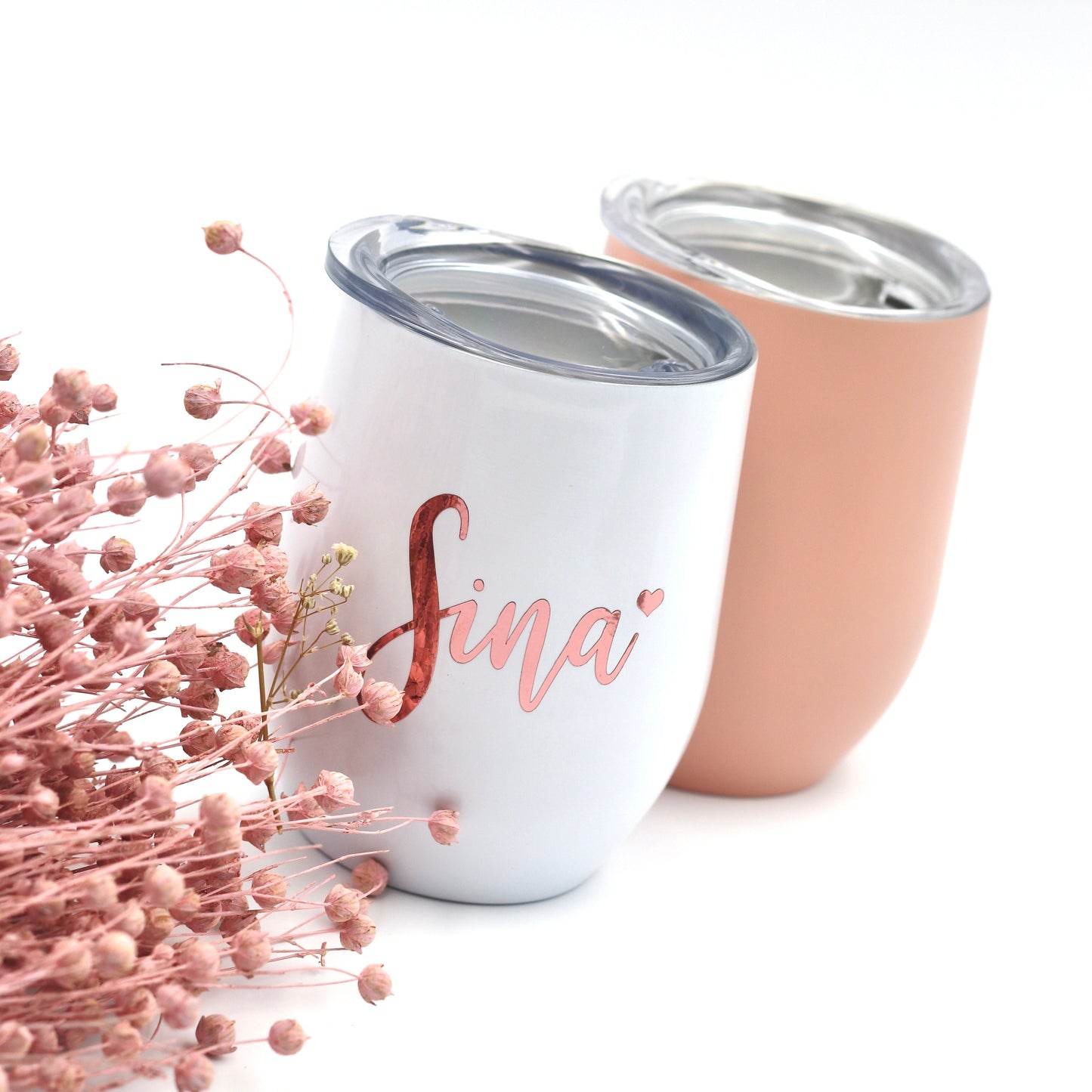 Thermobecher Weinglas JGA - Team Bride - Personalisiert - Beste Freundin - Brautjungfer - Trauzeugin - Braut - Stemless