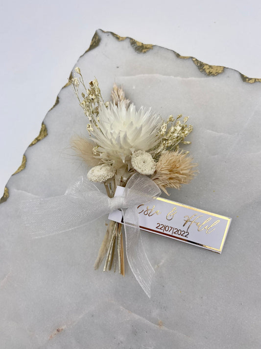 Mini Blumenstrauß Trockenblumen Gastgeschenk Platzkarte Mini Bouquet