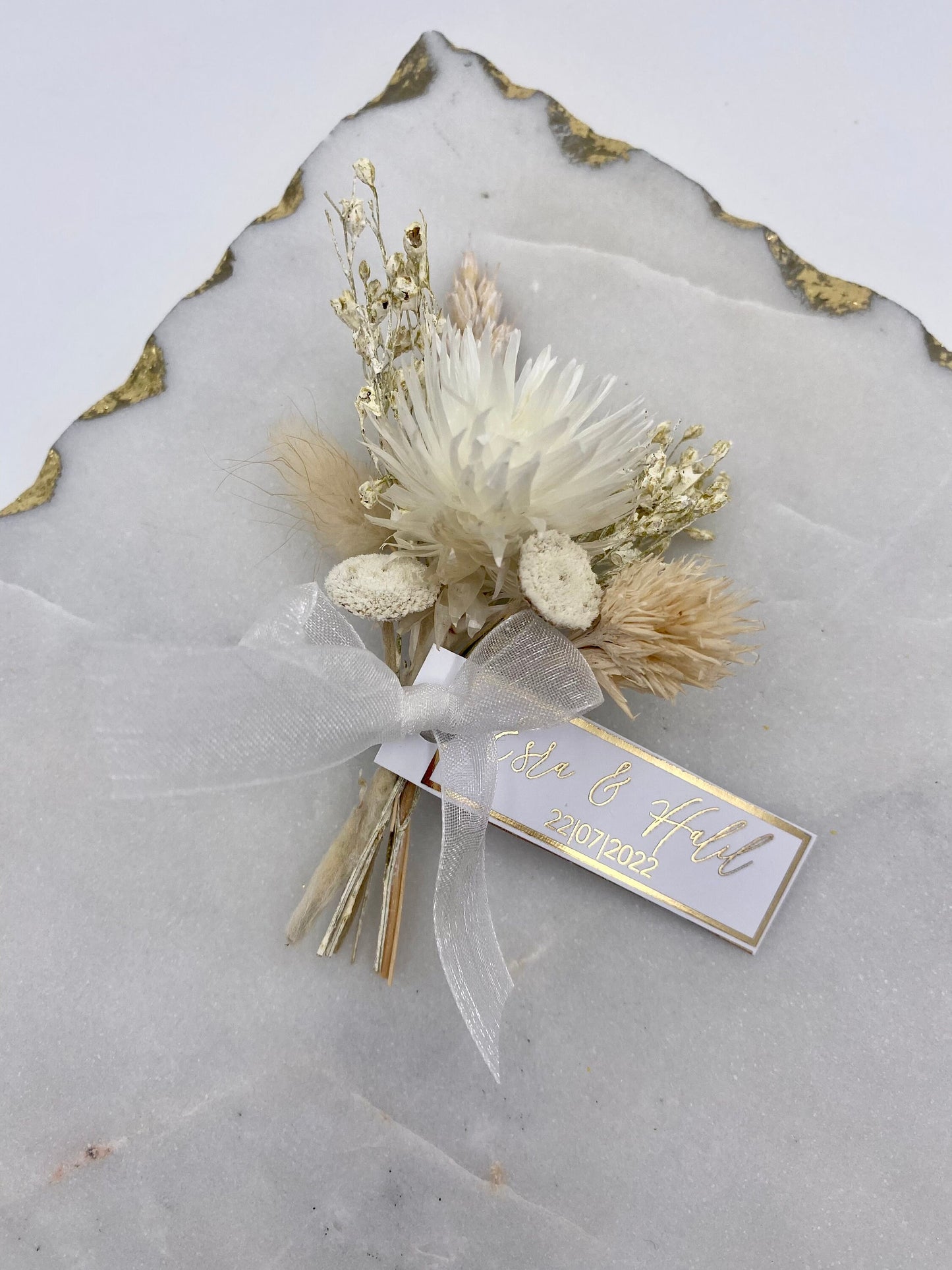 Mini Blumenstrauß Trockenblumen Gastgeschenk Platzkarte Mini Bouquet
