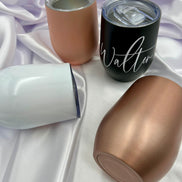 Thermobecher Sektglas - JGA - personalisiert - Brautjungfer - Trauzeugin - Geschenkidee - Edelstahl - Mit Deckel - Weinbecher - Weihnachten