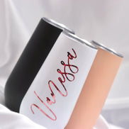 Thermobecher Sektglas - JGA - personalisiert - Brautjungfer - Trauzeugin - Geschenkidee - Edelstahl - Mit Deckel