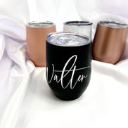 Thermobecher Sektglas - JGA - personalisiert - Brautjungfer - Trauzeugin - Geschenkidee - Edelstahl - Mit Deckel - Weinbecher - Weihnachten