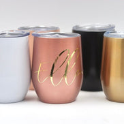 Thermobecher Sektglas - JGA - personalisiert - Brautjungfer - Trauzeugin - Geschenkidee - Edelstahl - Mit Deckel - Weinbecher - Weihnachten