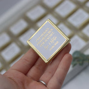Gastgeschenk Schokobox mit Wunschtext Hochzeit Taufe Goldveredelung oder Silberveredelung