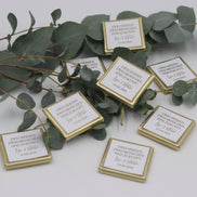 Gastgeschenk Schokobox mit Wunschtext Hochzeit Taufe Goldveredelung oder Silberveredelung
