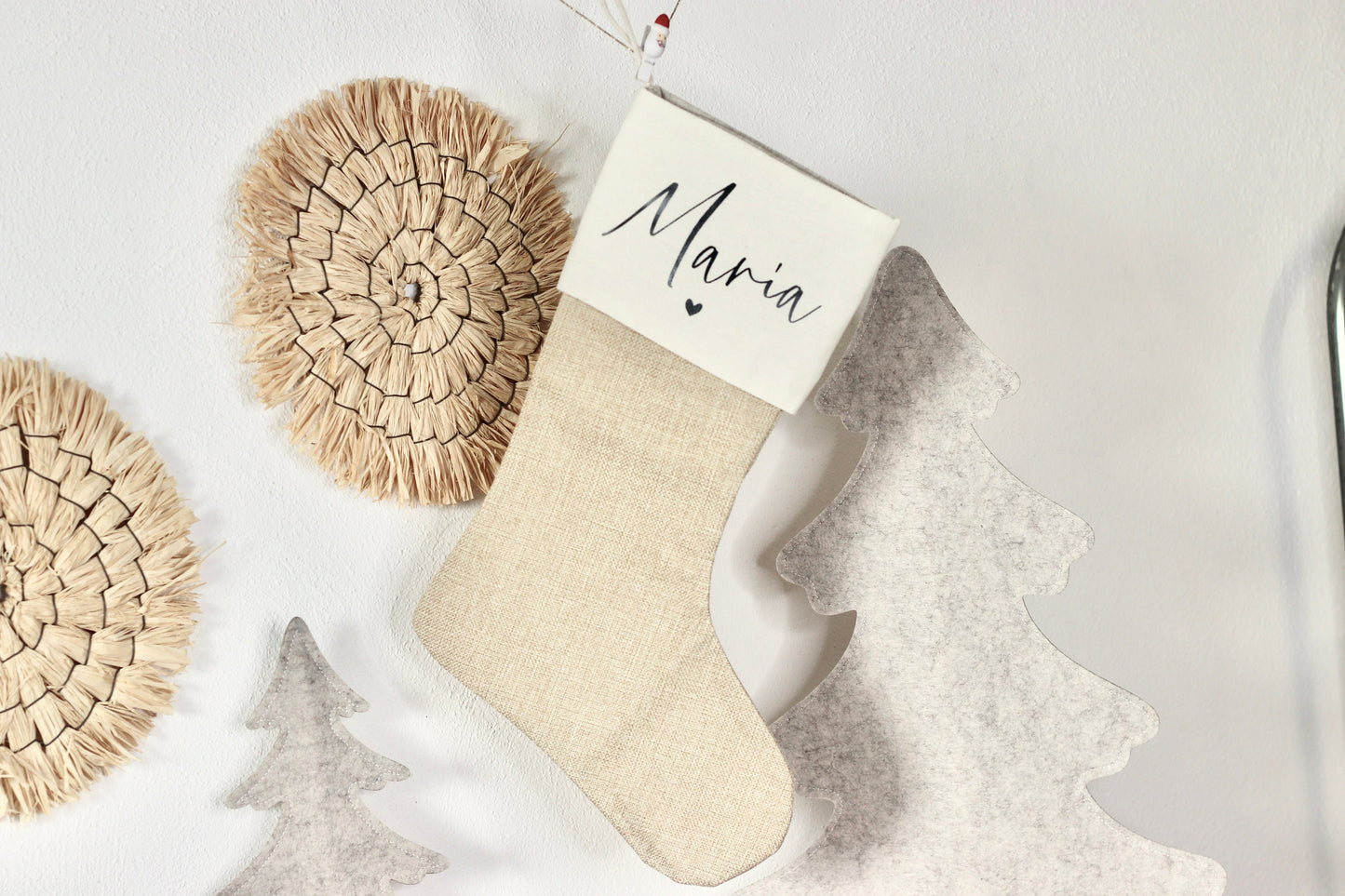 Nikolausstiefel Personalisiert mit Name und Herz - Weihnachtsstiefel - Nikolausstrumpf für Weihnachtsgeschenke Nikolaustag