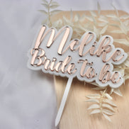 JGA Deko Cake Topper personalisiert mit Namen in weiß rosegold - Team Bride, Bride to be
