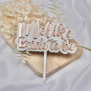 JGA Deko Cake Topper personalisiert mit Namen in weiß rosegold - Team Bride, Bride to be