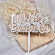 JGA Deko Cake Topper personalisiert mit Namen in weiß rosegold - Team Bride, Bride to be