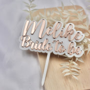JGA Deko Cake Topper personalisiert mit Namen in weiß rosegold - Team Bride, Bride to be