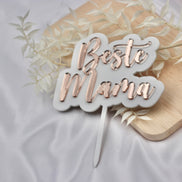 JGA Deko Cake Topper personalisiert mit Namen in weiß rosegold - Team Bride, Bride to be