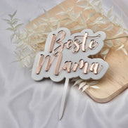 JGA Deko Cake Topper personalisiert mit Namen in weiß rosegold - Team Bride, Bride to be