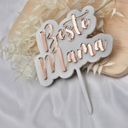 JGA Deko Cake Topper personalisiert mit Namen in weiß rosegold - Team Bride, Bride to be