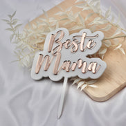 JGA Deko Cake Topper personalisiert mit Namen in weiß rosegold - Team Bride, Bride to be