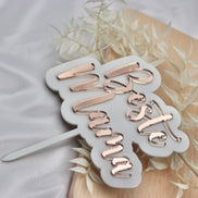 JGA Deko Cake Topper personalisiert mit Namen in weiß rosegold - Team Bride, Bride to be