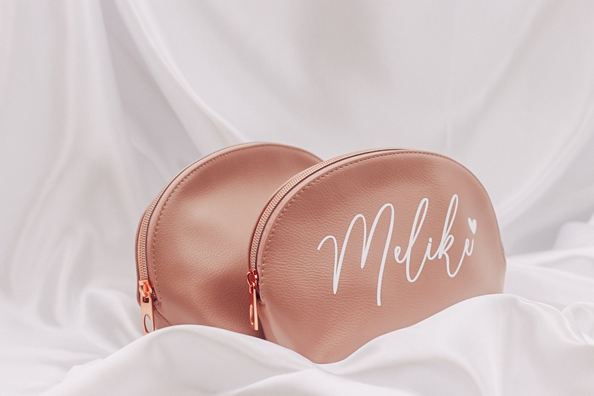 Kosmetiktasche personalisiert Altrosa - Brautjungfer - Trauzeugin - beste Freundin - mama - Kosmetikclutch - Kosmetikbeutel - Muttertag
