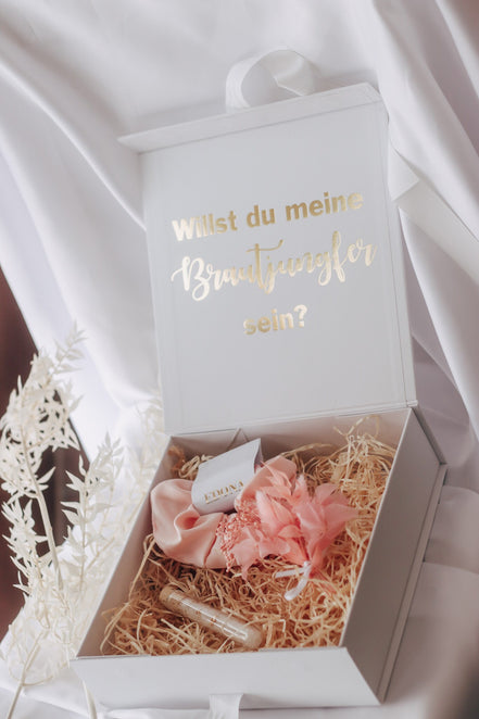 Geschenkbox "Willst du meine Brautjungfer/Trauzeugin sein" personalisiert Team Bride Brautjungfer Trauzeugin fragen