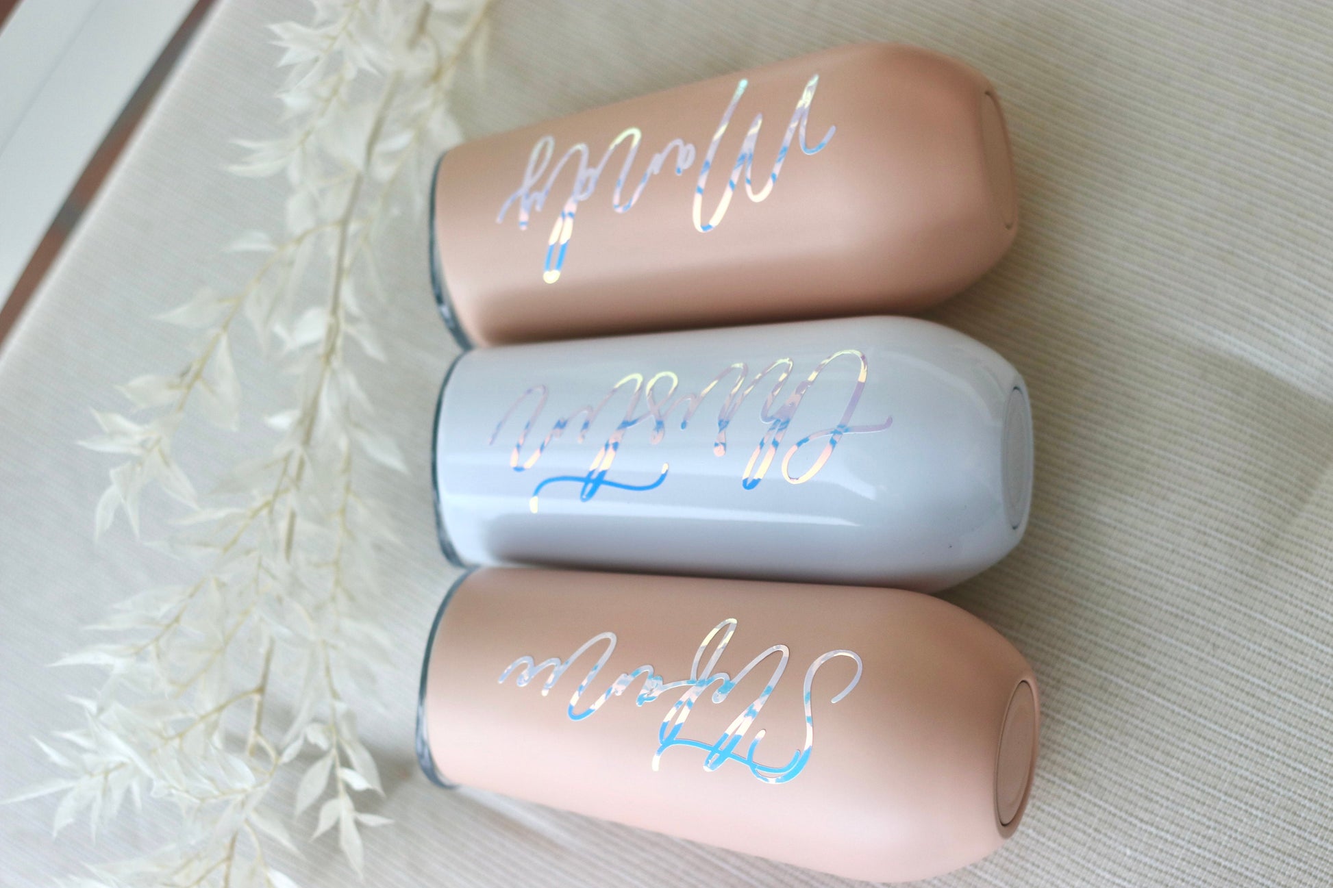 Thermobecher personalisiert als Geschenk oder für den JGA - holografische Schrift - glamour - Team Bride, Bride Squad