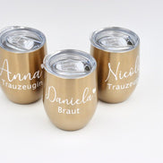 Thermobecher in Gold mit Personalisierung - Team Braut - Trauzeugin Brautjungfer Geschenke - JGA PARTY - JGA Deko -