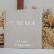 Hochzeit Gästebuch/Fotoalbum aus Leinen, 