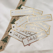 20 x Frohe Weihnachten Etiketten mit Goldveredelung für Wichtelgeschenke, Gastgeschenke, Grußkarten - Weihnachtsgeschenk Anhänger