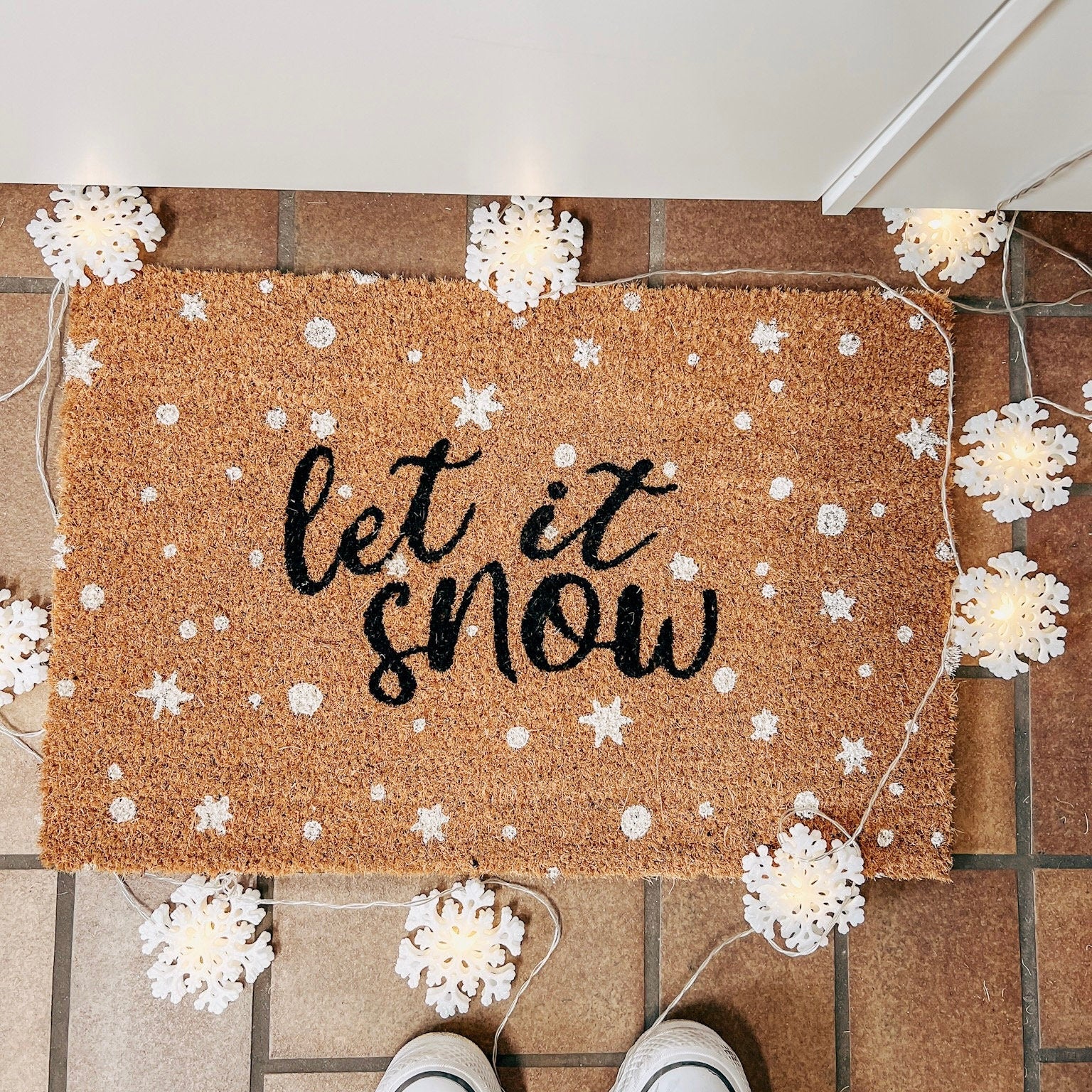 Fußmatte Weihnachten "let it snow" minimalistisch kaligrafie / Geschenk Weihnachten - Weihnachtsdeko Eingang