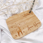 Weihnachten Frühstücksbrett personalisiert mit Namen, Rentier & 
