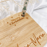 Weihnachten Frühstücksbrett personalisiert mit Namen, Rentier & 