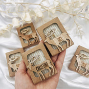 Gastgeschenk Weihnachten Lavendelseife mit 3D Rentier mit Namensgravur -Seifengeschenk Werbegeschenk Firmenfeier Wichtelgeschenk