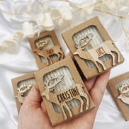 Gastgeschenk Weihnachten Lavendelseife mit 3D Rentier mit Namensgravur -Seifengeschenk Werbegeschenk Firmenfeier Wichtelgeschenk