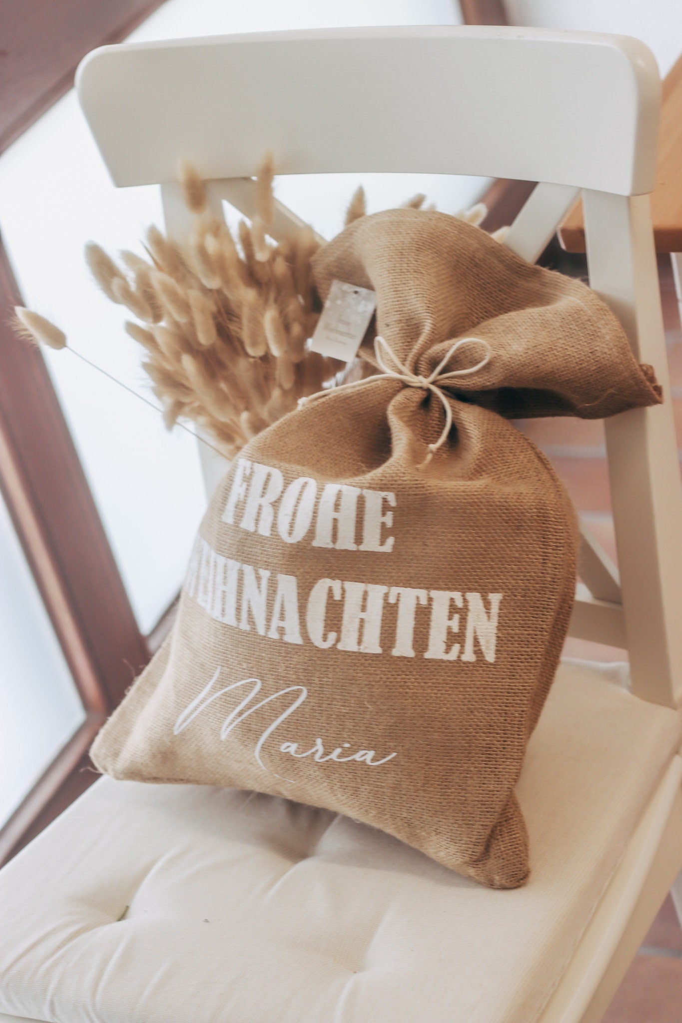 Weihnachten Geschenk - Geschenkbeutel - Mitarbeitergeschenk - Firmenfeier - Gastgeschenk Weihnachten - XXL Jutesack mit Namen