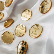 Anhänger Gold mit Gravur für Gastgeschenke & Einladungskarten / Hochzeit Verlobung Söz Gastgeschenk