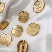 Anhänger Gold mit Gravur für Gastgeschenke & Einladungskarten / Hochzeit Verlobung Söz Gastgeschenk