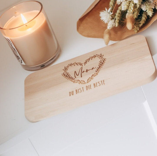 Frühstücksbrett Mama - Vesperbrett Mutter - Muttertag Geschenk personalisiert - Mama du bist die beste