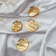 Anhänger Taufe Kommunion in Gold mit Gravur für Gastgeschenke & Einladungskarten / Taufdeko Heilige Taufe Baptism