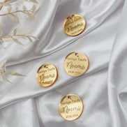 Anhänger Taufe Kommunion in Gold mit Gravur für Gastgeschenke & Einladungskarten / Taufdeko Heilige Taufe Baptism