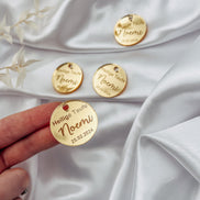 Anhänger Taufe Kommunion in Gold mit Gravur für Gastgeschenke & Einladungskarten / Taufdeko Heilige Taufe Baptism