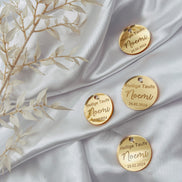 Anhänger Taufe Kommunion in Gold mit Gravur für Gastgeschenke & Einladungskarten / Taufdeko Heilige Taufe Baptism